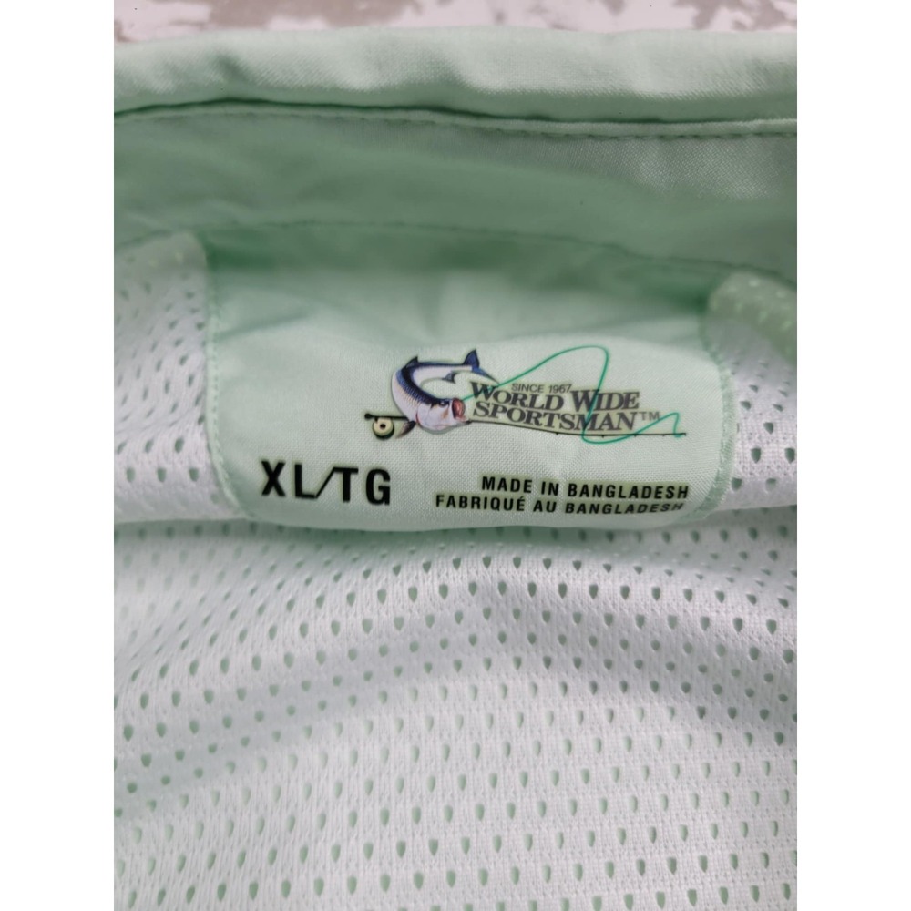 World Wide Sportsman Fishing Shirt Men's‎ XL Green Vented - Picture 6 of 6